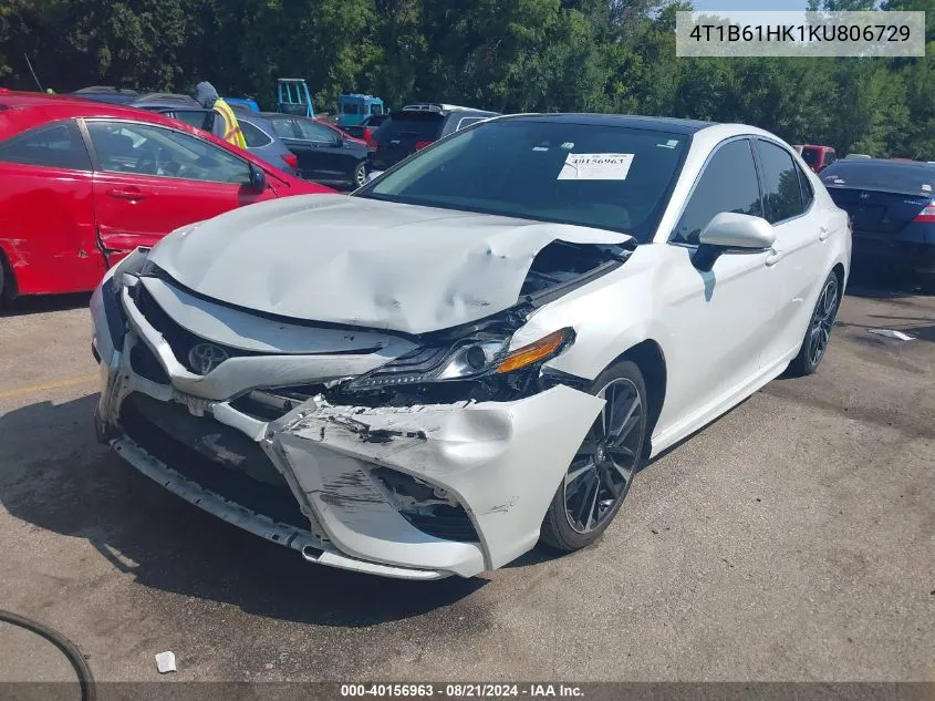 2019 Toyota Camry Xse VIN: 4T1B61HK1KU806729 Lot: 40156963