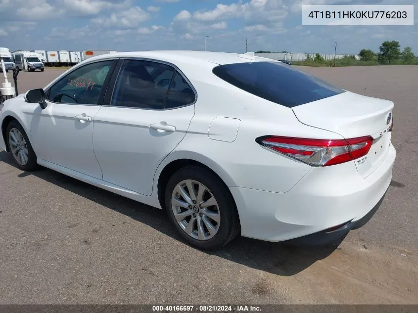 2019 Toyota Camry Le VIN: 4T1B11HK0KU776203 Lot: 40166697