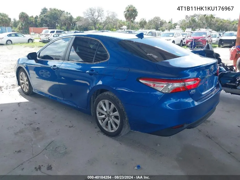 2019 Toyota Camry Le VIN: 4T1B11HK1KU176967 Lot: 40184254