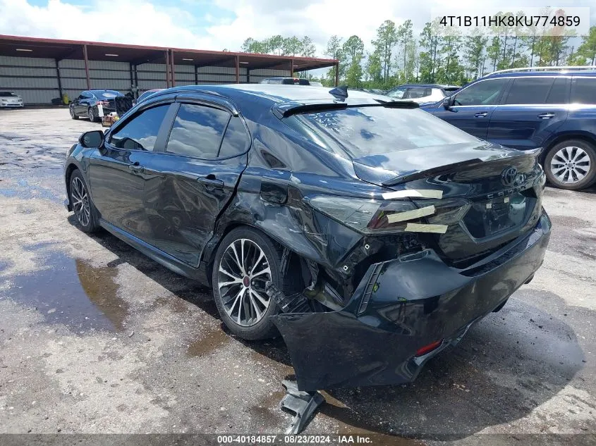 2019 Toyota Camry Se VIN: 4T1B11HK8KU774859 Lot: 40184857