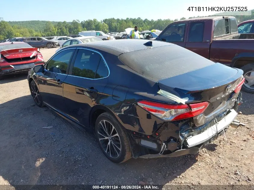 2019 Toyota Camry Se VIN: 4T1B11HK2KU257525 Lot: 40191124