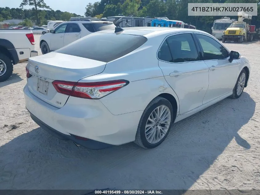 2019 Toyota Camry Xle V6 VIN: 4T1BZ1HK7KU027665 Lot: 40195499