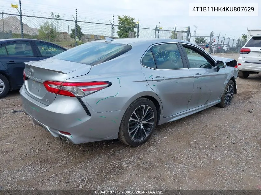 2019 Toyota Camry Se VIN: 4T1B11HK4KU807629 Lot: 40197717