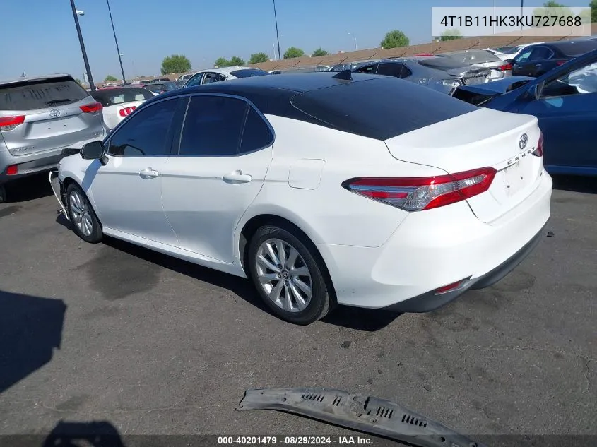 2019 Toyota Camry Le VIN: 4T1B11HK3KU727688 Lot: 40201479