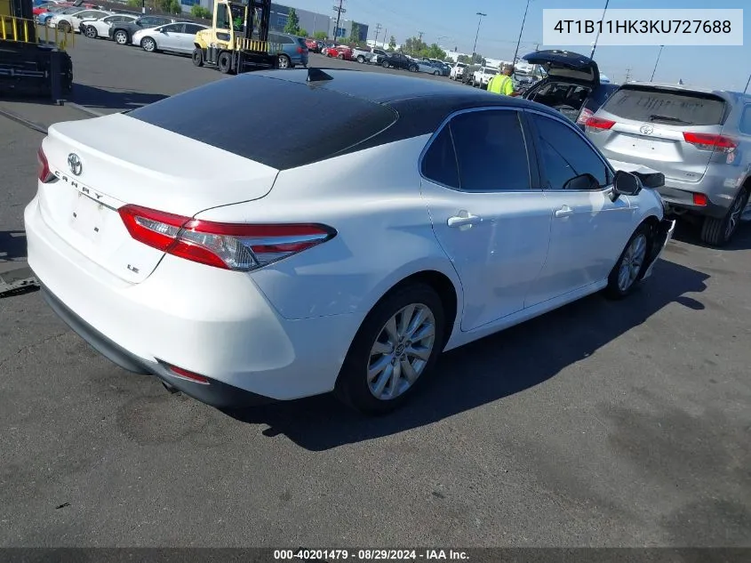 4T1B11HK3KU727688 2019 Toyota Camry Le