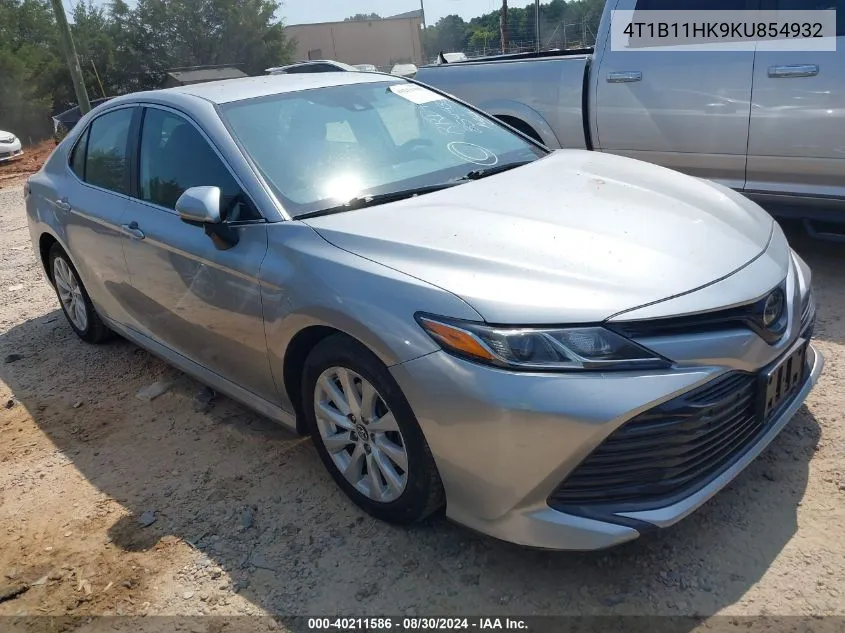 2019 Toyota Camry Le VIN: 4T1B11HK9KU854932 Lot: 40211586