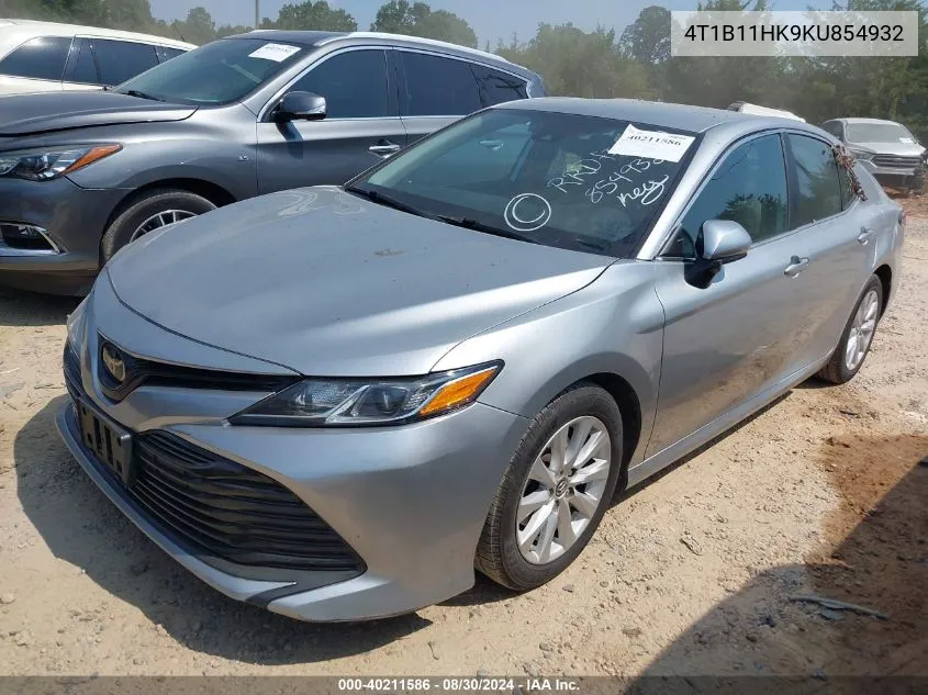 4T1B11HK9KU854932 2019 Toyota Camry Le