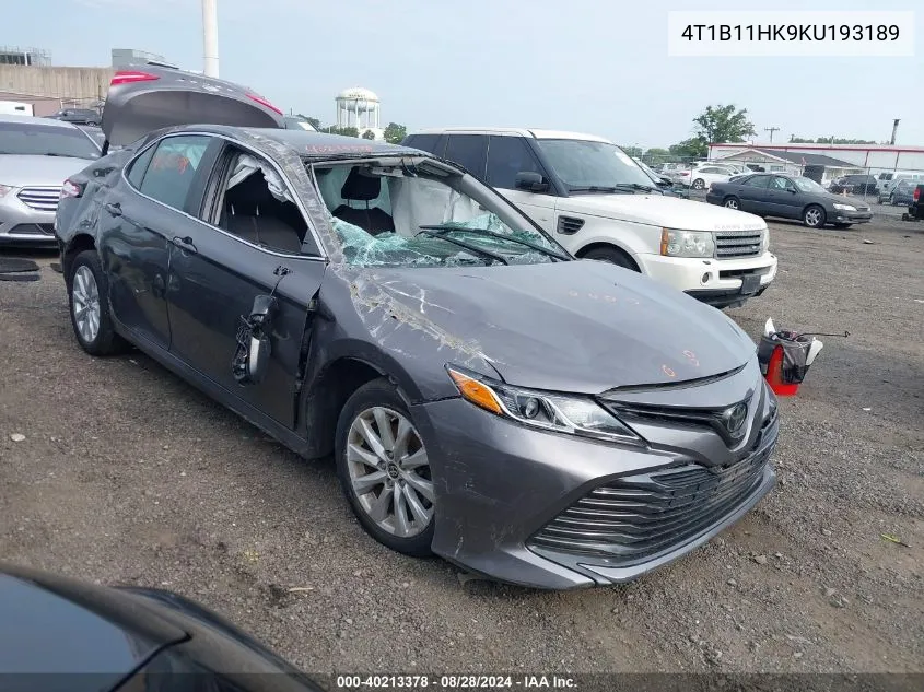 4T1B11HK9KU193189 2019 Toyota Camry Le