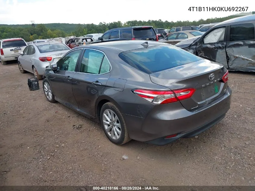 2019 Toyota Camry Le VIN: 4T1B11HK0KU692267 Lot: 40218166