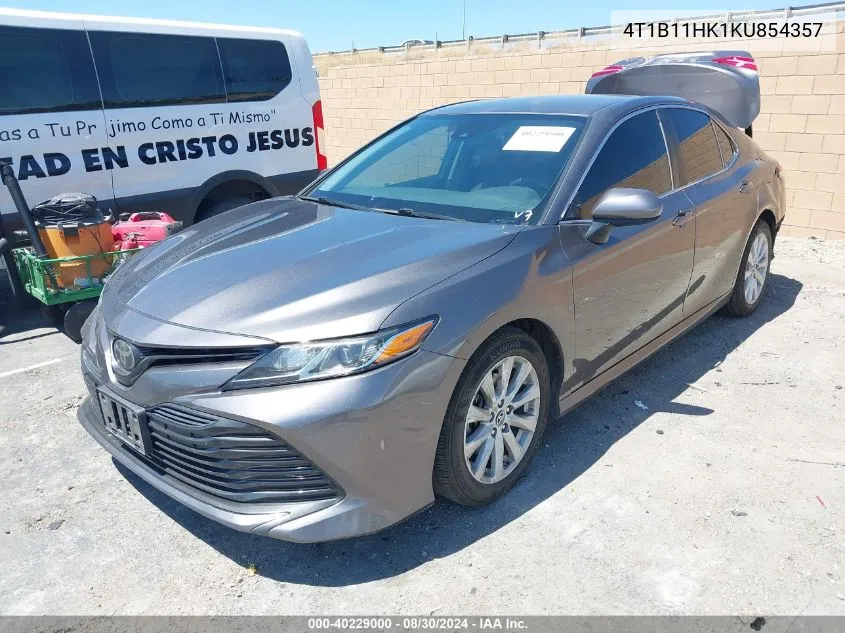 2019 Toyota Camry Le VIN: 4T1B11HK1KU854357 Lot: 40229000