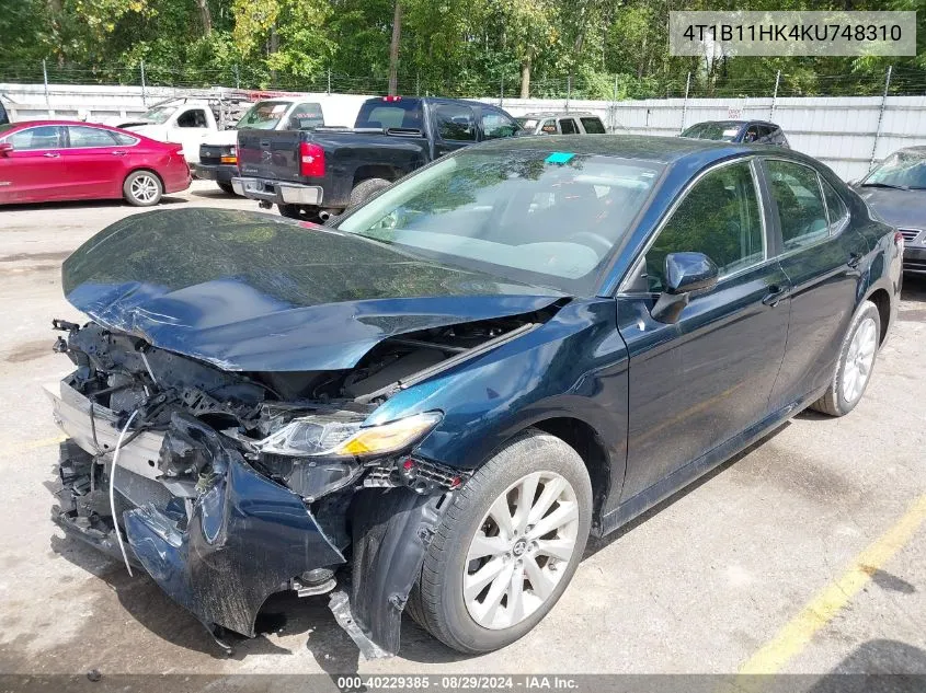 4T1B11HK4KU748310 2019 Toyota Camry Le