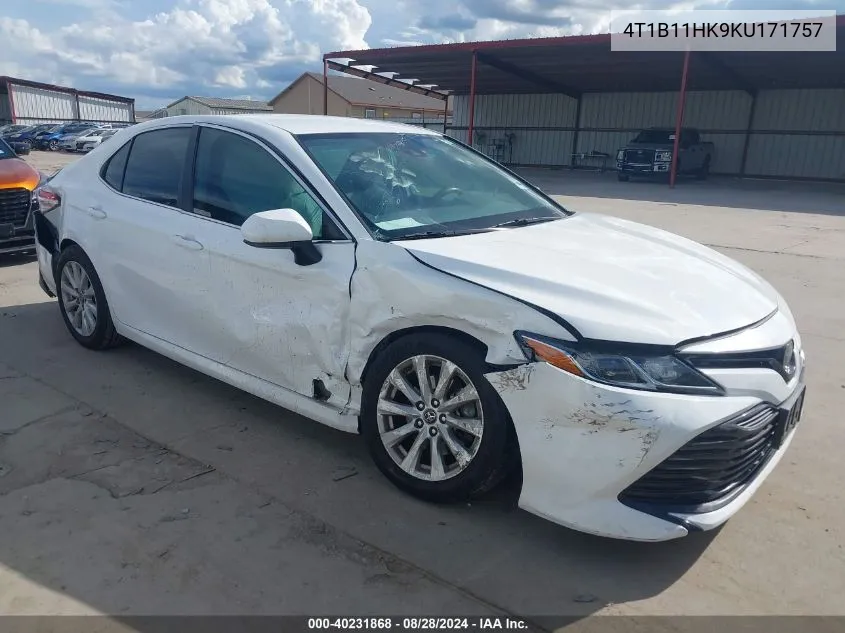 2019 Toyota Camry Le VIN: 4T1B11HK9KU171757 Lot: 40231868