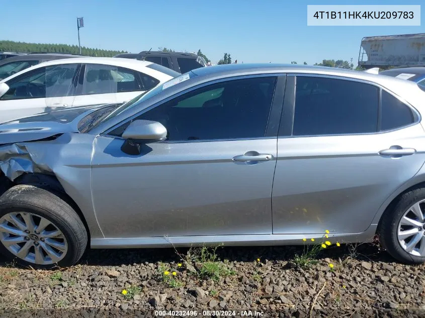 2019 Toyota Camry Le VIN: 4T1B11HK4KU209783 Lot: 40232496