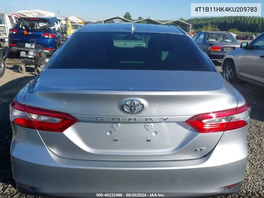 2019 Toyota Camry Le VIN: 4T1B11HK4KU209783 Lot: 40232496