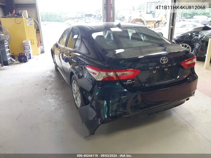 2019 Toyota Camry Le VIN: 4T1B11HK4KU812068 Lot: 40244119