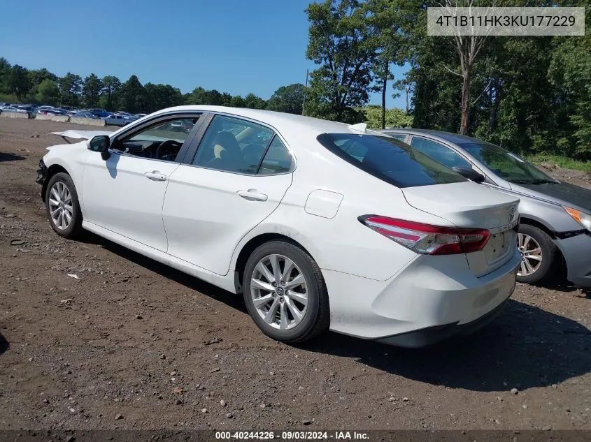 2019 Toyota Camry Le VIN: 4T1B11HK3KU177229 Lot: 40244226