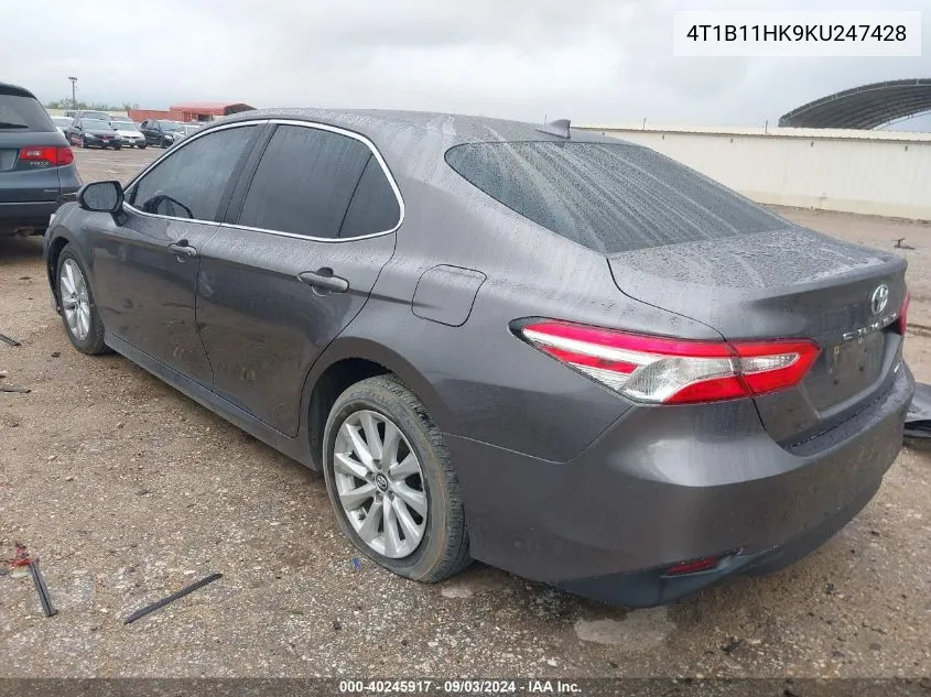 2019 Toyota Camry Le VIN: 4T1B11HK9KU247428 Lot: 40245917