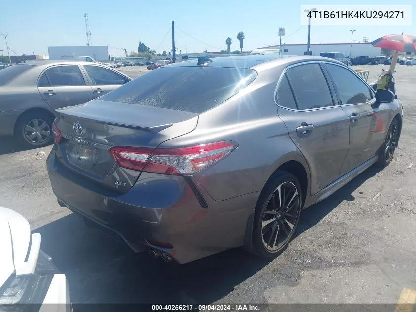 2019 Toyota Camry Xse VIN: 4T1B61HK4KU294271 Lot: 40256217