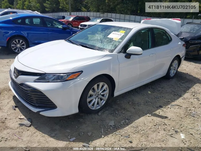 4T1B11HK4KU702105 2019 Toyota Camry Le