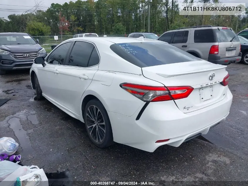 2019 Toyota Camry Se VIN: 4T1B11HK8KU806712 Lot: 40266747