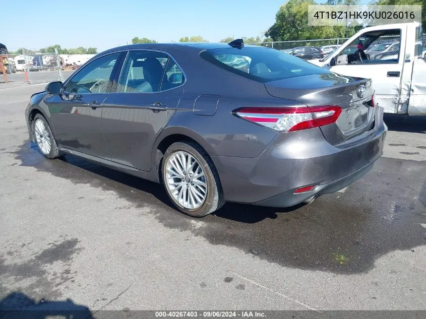 2019 Toyota Camry Xle V6 VIN: 4T1BZ1HK9KU026016 Lot: 40267403