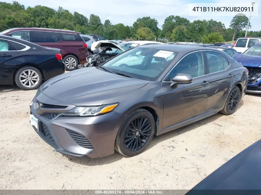 2019 Toyota Camry Se VIN: 4T1B11HK7KU820911 Lot: 40269274