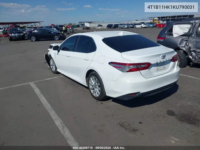 2019 Toyota Camry Le/Se/Xle/L VIN: 4T1B11HK1KU790031 Lot: 40269715