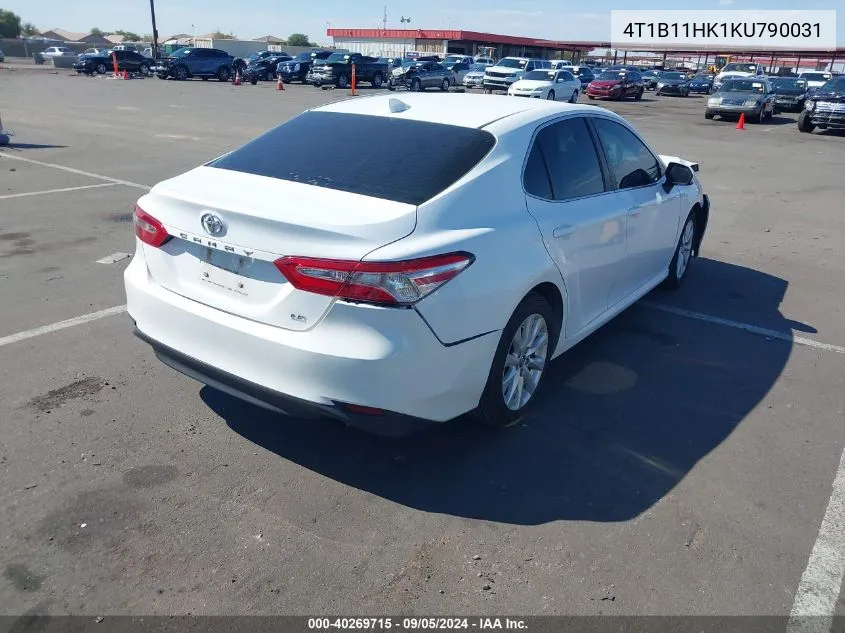 2019 Toyota Camry Le/Se/Xle/L VIN: 4T1B11HK1KU790031 Lot: 40269715