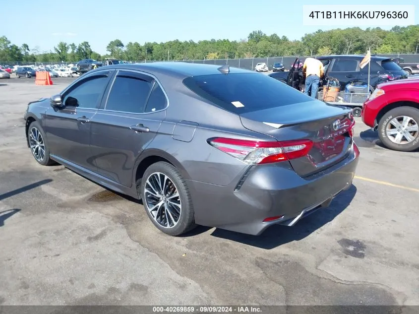 4T1B11HK6KU796360 2019 Toyota Camry Se