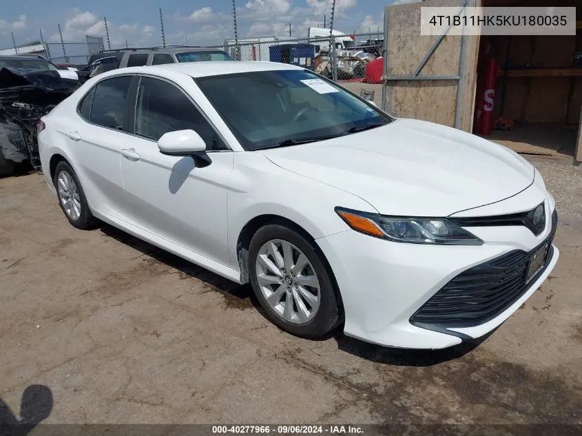 4T1B11HK5KU180035 2019 Toyota Camry Le