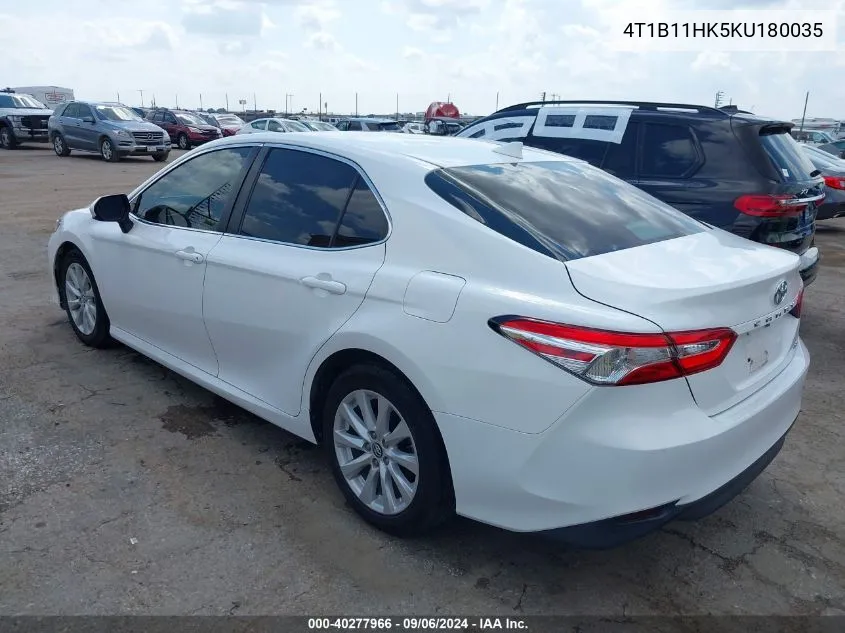 4T1B11HK5KU180035 2019 Toyota Camry Le