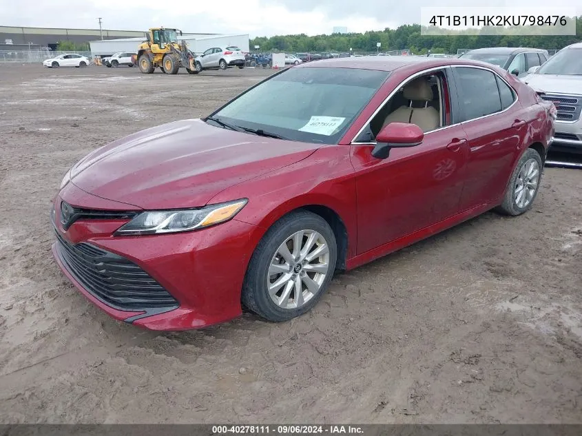 2019 Toyota Camry Le VIN: 4T1B11HK2KU798476 Lot: 40278111