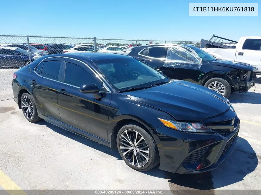 2019 Toyota Camry Se VIN: 4T1B11HK6KU761818 Lot: 40285124