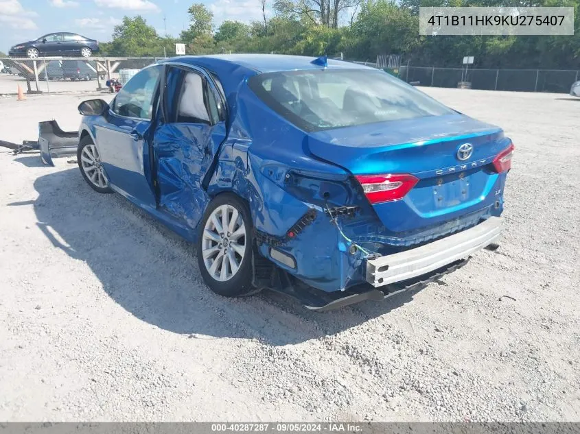 4T1B11HK9KU275407 2019 Toyota Camry Le