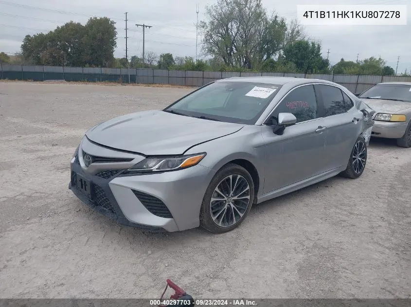 2019 Toyota Camry Se VIN: 4T1B11HK1KU807278 Lot: 40297703