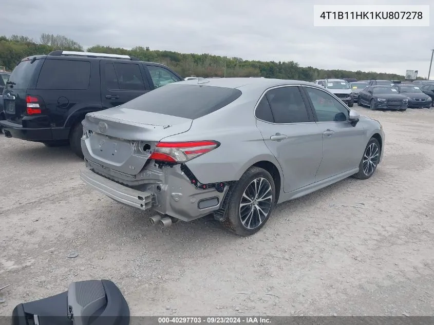 2019 Toyota Camry Se VIN: 4T1B11HK1KU807278 Lot: 40297703