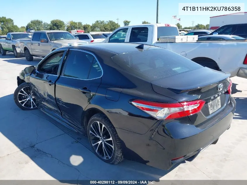 2019 Toyota Camry Se VIN: 4T1B11HK2KU786358 Lot: 40298112