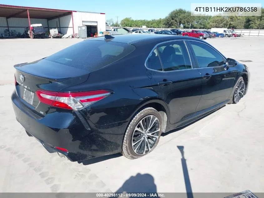 2019 Toyota Camry Se VIN: 4T1B11HK2KU786358 Lot: 40298112