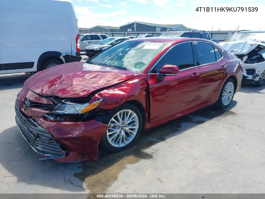 2019 Toyota Camry Xle VIN: 4T1B11HK9KU791539 Lot: 40298538