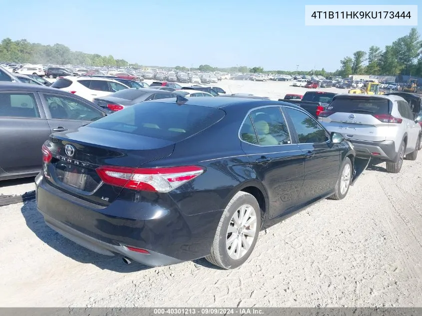 2019 Toyota Camry Le VIN: 4T1B11HK9KU173444 Lot: 40301213