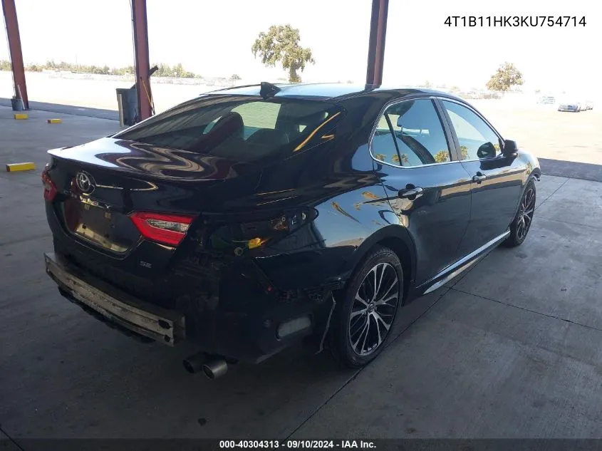 2019 Toyota Camry Se VIN: 4T1B11HK3KU754714 Lot: 40304313