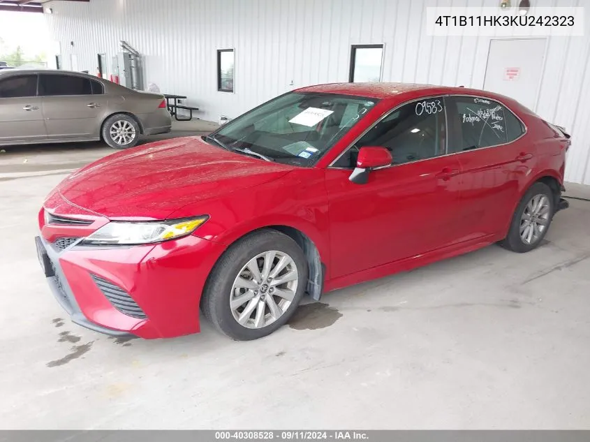 2019 Toyota Camry L/Le/Xle/Se/Xse VIN: 4T1B11HK3KU242323 Lot: 40308528