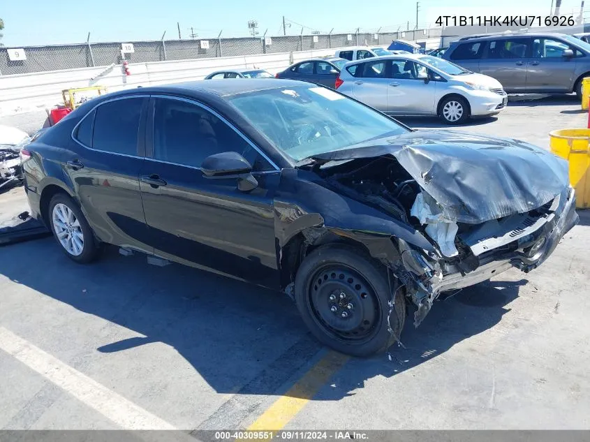 2019 Toyota Camry L/Le/Xle/Se/Xse VIN: 4T1B11HK4KU716926 Lot: 40309551