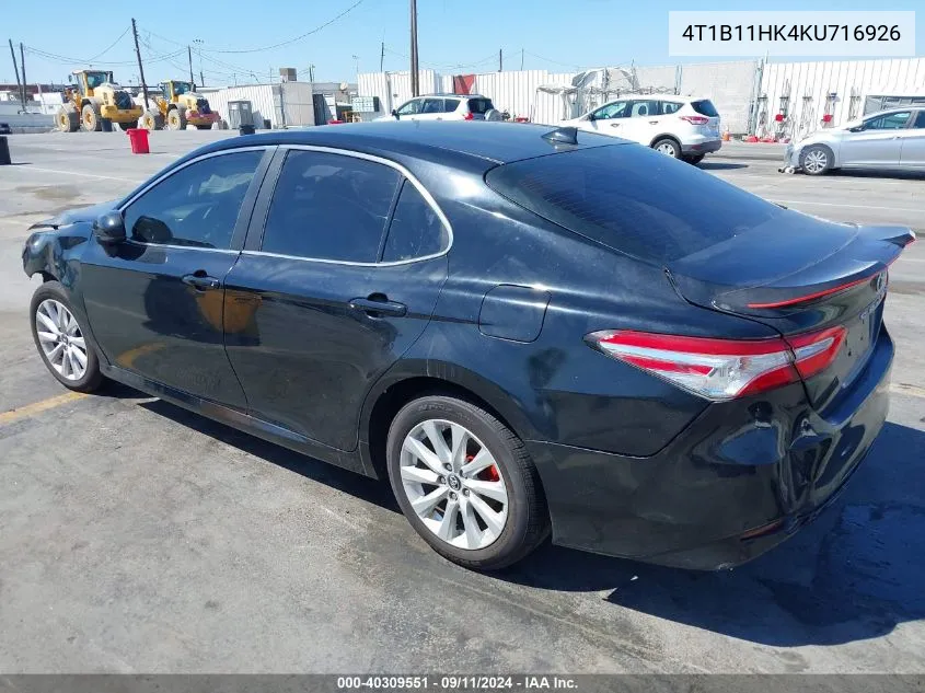 4T1B11HK4KU716926 2019 Toyota Camry L/Le/Xle/Se/Xse