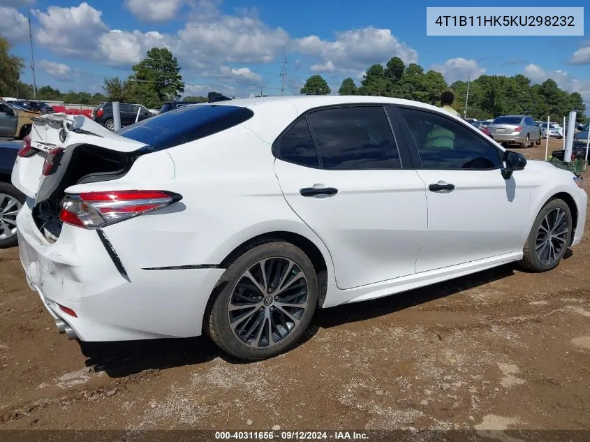 4T1B11HK5KU298232 2019 Toyota Camry Se