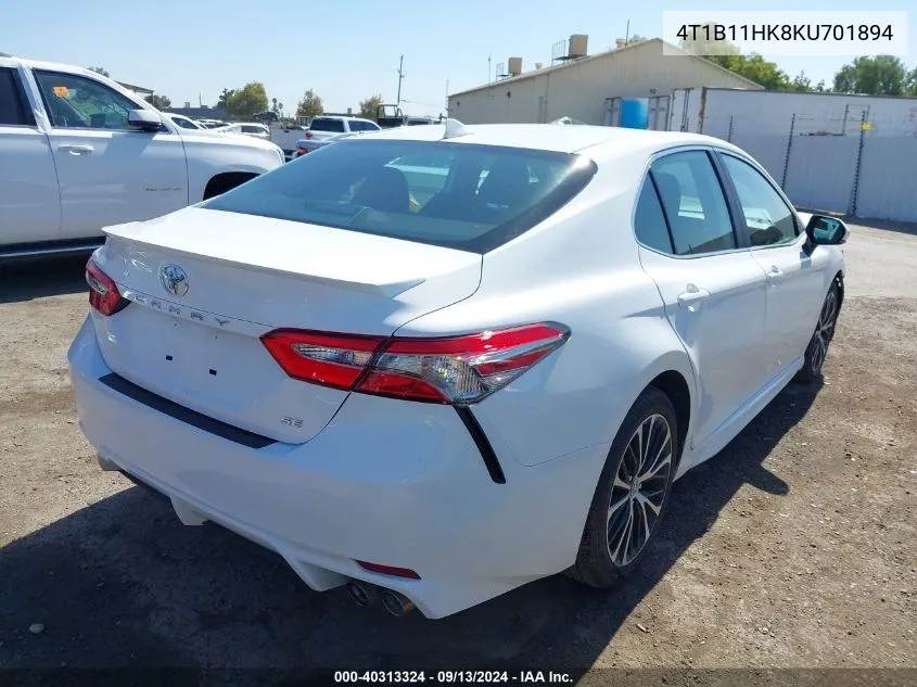 2019 Toyota Camry Se VIN: 4T1B11HK8KU701894 Lot: 40313324