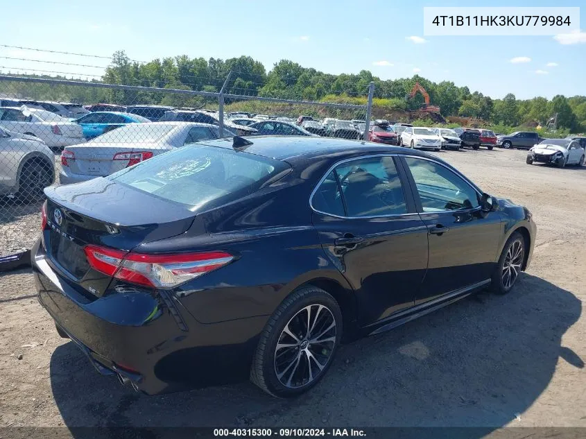 2019 Toyota Camry Se VIN: 4T1B11HK3KU779984 Lot: 40315300