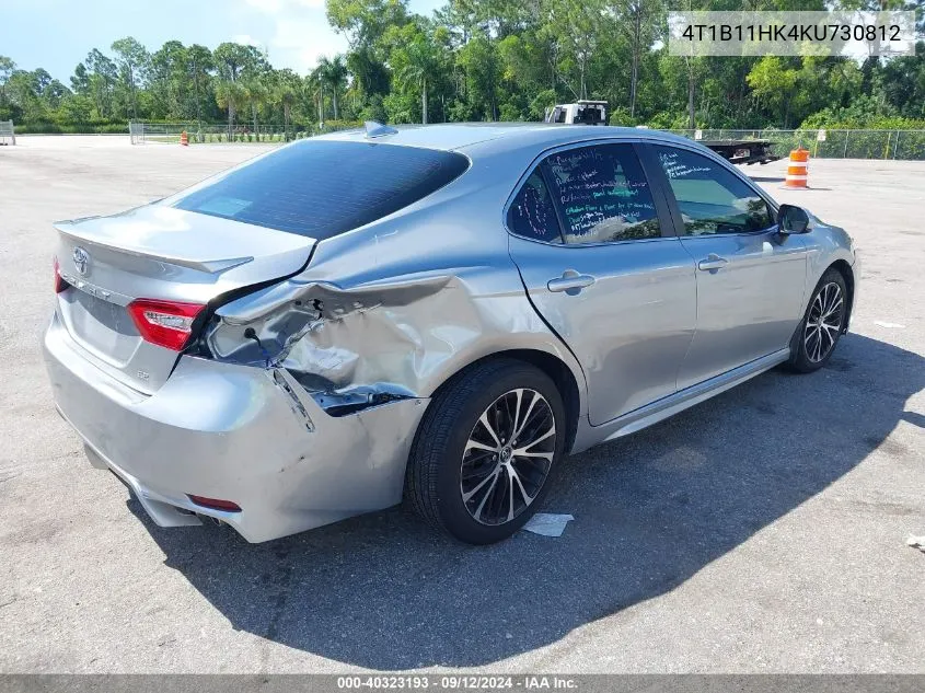 2019 Toyota Camry Se VIN: 4T1B11HK4KU730812 Lot: 40323193