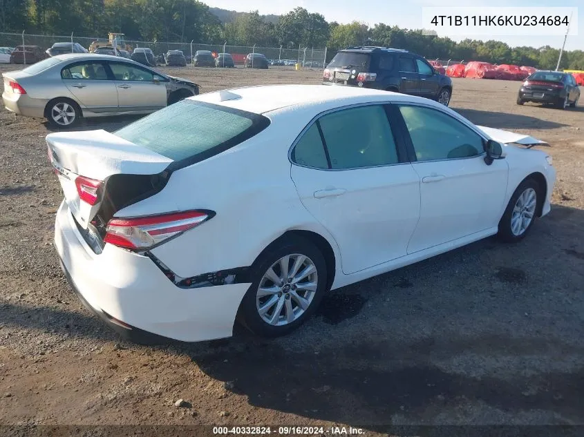 4T1B11HK6KU234684 2019 Toyota Camry L/Le/Xle/Se/Xse