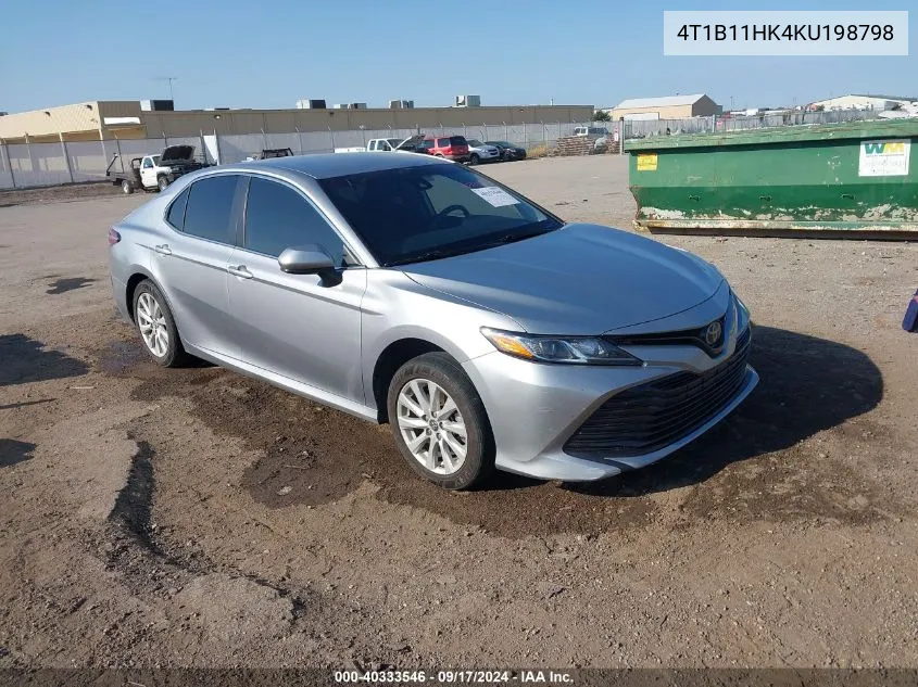 2019 Toyota Camry Le VIN: 4T1B11HK4KU198798 Lot: 40333546